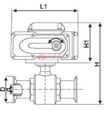 電動衛(wèi)生級球閥 結(jié)構(gòu)圖